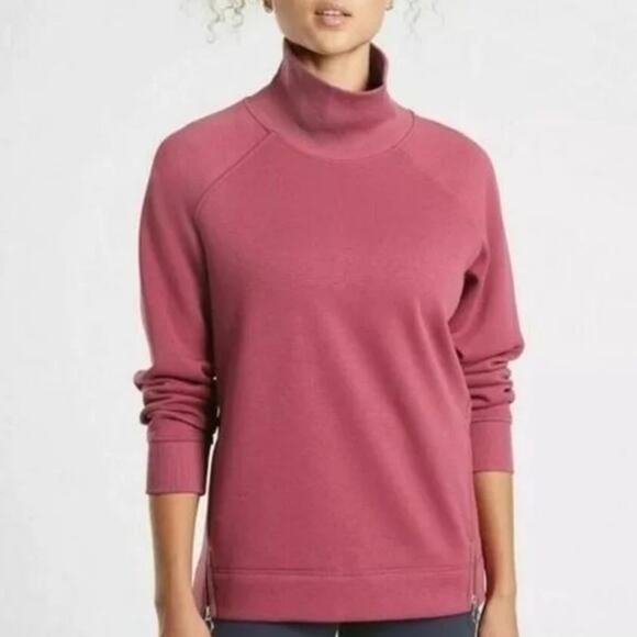 Athleta Cozy Karma Side Zip Funnel Neck Sweater Victorian Berry Women's size XL - Picture 1 of 16